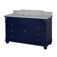 thumbnail image 3 of Elizabeth 60" Single Bathroom Vanity with Royal Blue Cabinet and Carrara Marble Top, 3 of 6