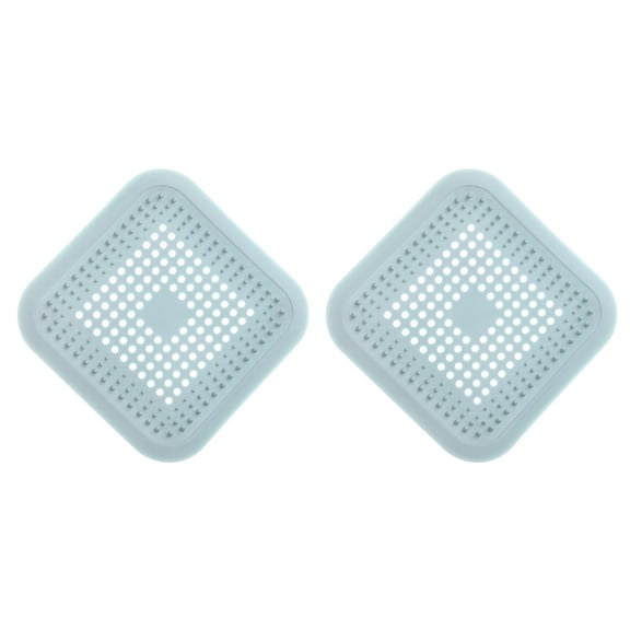 Uxcell 2packs Shower Drain Hair Catcher  Square Drain Strainer for Shower Kitchen, Light Blue