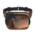 thumbnail image 1 of Fotbe Astronaut On Mars A Cangurera Cuadrada con Estampado de Doble Capa, Bolsa de Cintura Ajustable Mini para Hombres y Mujeres, 1 of 9
