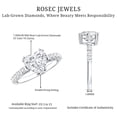 thumbnail image 6 of Rosec Jewels Lab Created Diamond Heart Engagement Ring - 8 mm - 2 ct - EF-VS Quality, 925 Sterling Silver, US 4.00, 6 of 7
