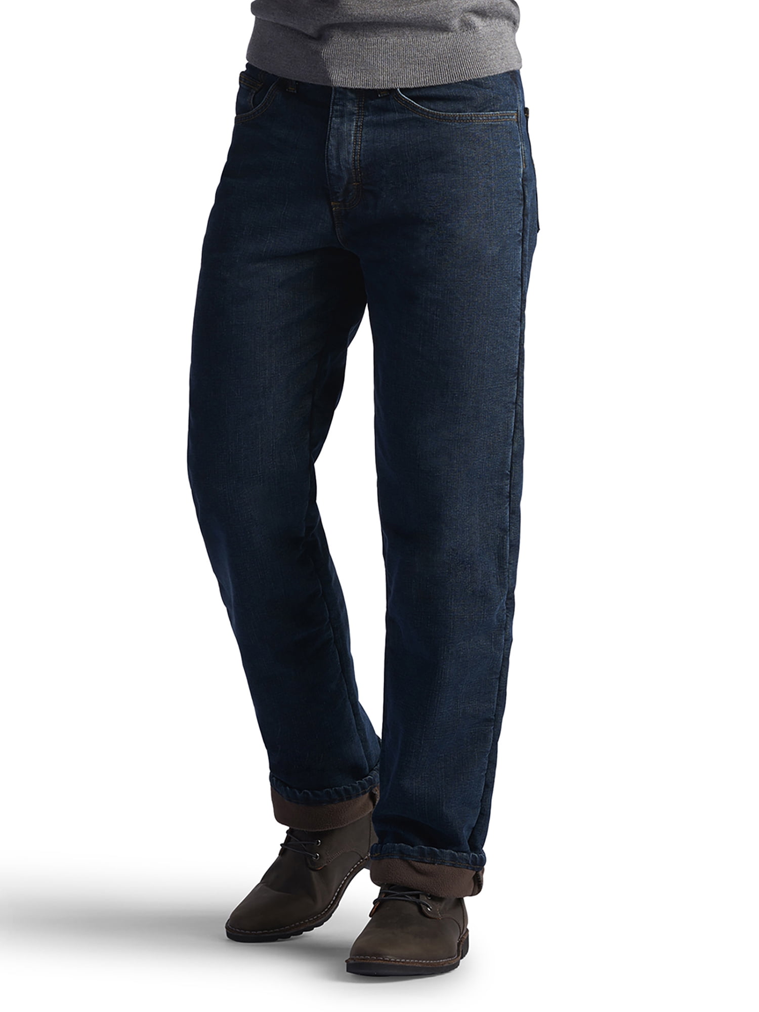 lee women's fleece lined relaxed straight leg jean