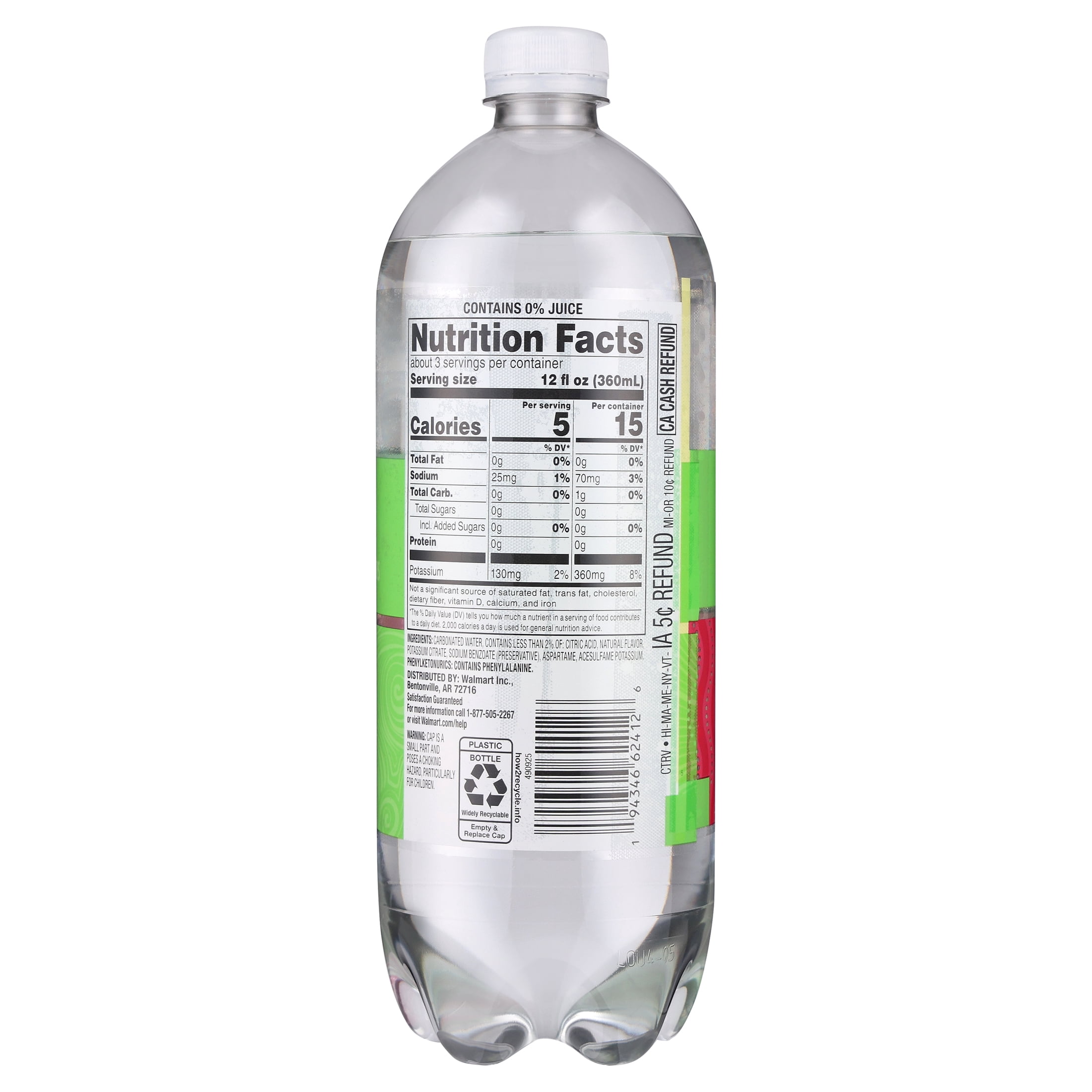 (12 pack) Clear American Cherry Limeade Flavored Sparkling Water, 33.8 fl oz Bottle