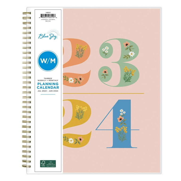 2023-24 Weekly Monthly Planner, 8.5x11, Blue Sky, Happy Meadow - Walmart.com