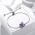 thumbnail image 5 of February Birthstone Bracelets Purple Butterfly Bracelet Amethyst CZ 925 Sterling Silver Birthday Jewelry Women Xmas Mother's Day Gifts, 5 of 8