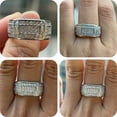 thumbnail image 3 of SFTING Men Wedding Band 925 Sterling Silver Round Cut Men Rings Wedding 5A CZ Wedding Rings for Men Size 10, 3 of 7