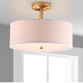 thumbnail image 1 of SAFAVIEH Lighting Collection Clara Gold 16-inch Diameter Semi Flush Mount Ceiling Light Fixture (LED Bulbs Included), 1 of 6