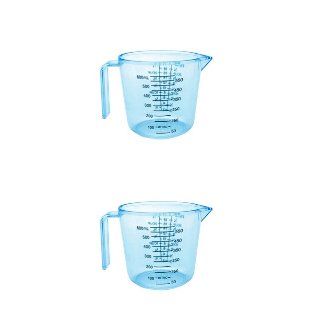 Monstrate 150/300/600ml Plastic Measuring Cups Tableware Baking Container Handle Accessories with Cooking Measure Tool Jug 127x105mm 2Conjunto