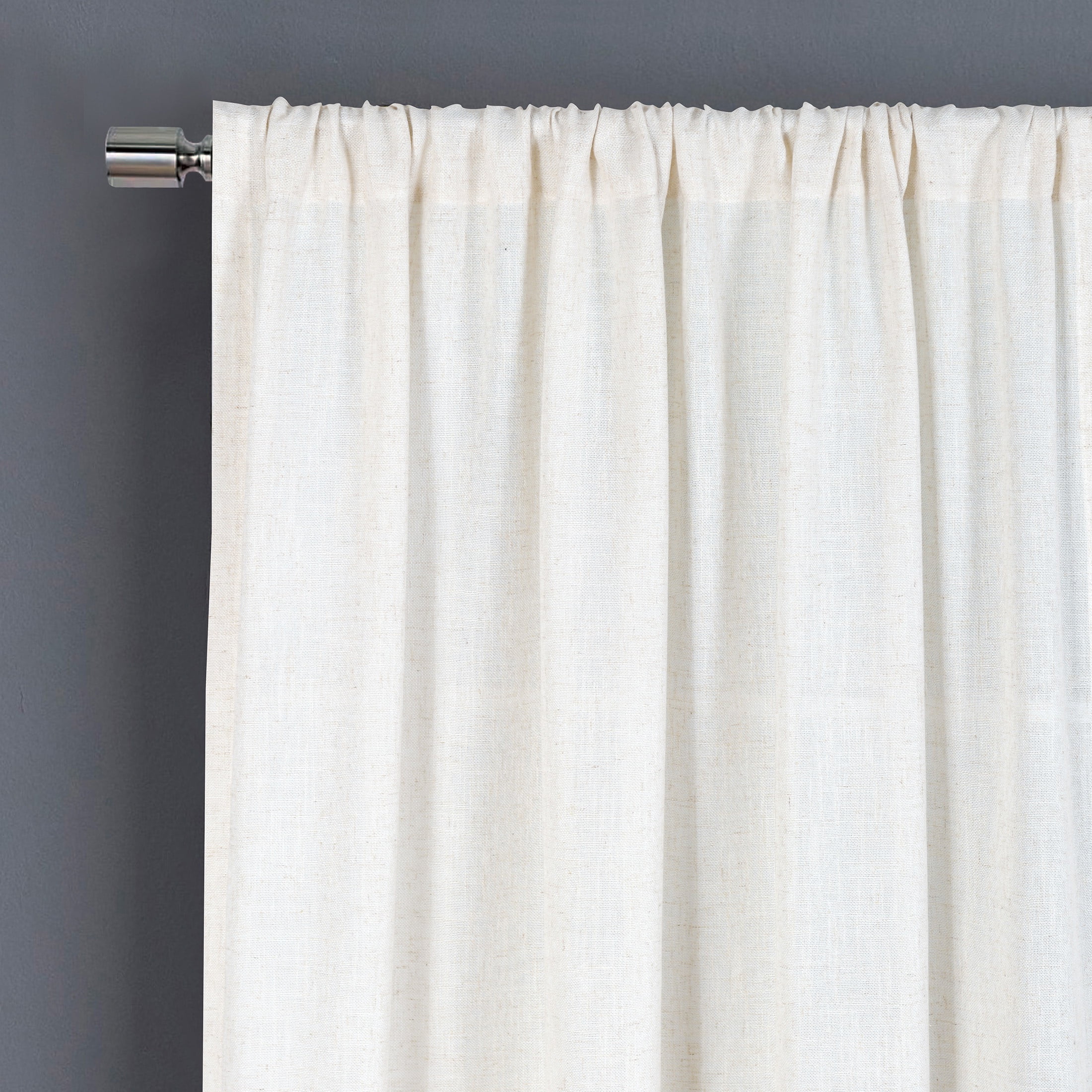 Better Homes & Gardens Light Filtering Linen Blend Rod Pocket Curtain, Single Panel, Vanilla Dream, 50" W x 108" L