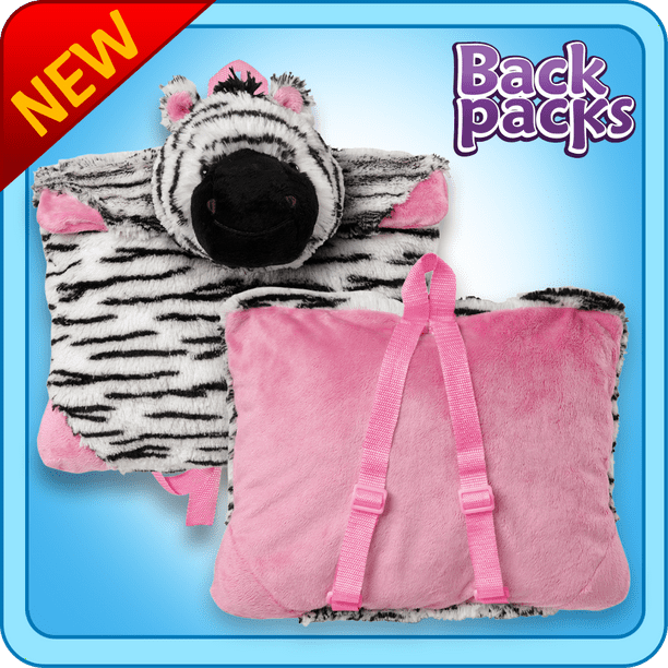 Pillow Pets Authentic Pillow Pet Zebra Backpack for Notebooks and Tablets Plush Toy Gift