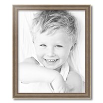 ArtToFrames 18x22 Inch Aged White Gold Picture Frame, This Silver Wood Poster Frame is Great for Your Art or Photos, Comes with 060 Plexi Glass (2036)