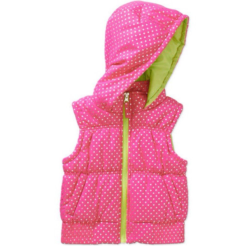 Pink Platinum Girls' Dotted Puffer Vest