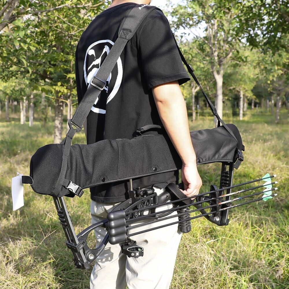 AME Compound Bow Kit 0-70lbs Archery Hunting Package Arrows Adult Target Shooting（bow full kit-black）