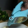 thumbnail image 4 of Garlic Press Stainless Steel,Stainless Steel Iron Garlic Press Plastic Handle Pounding Garlic Press Garlic Puree Kitchen Small Tool Accurate Hole Position Thickened Material, 4 of 6