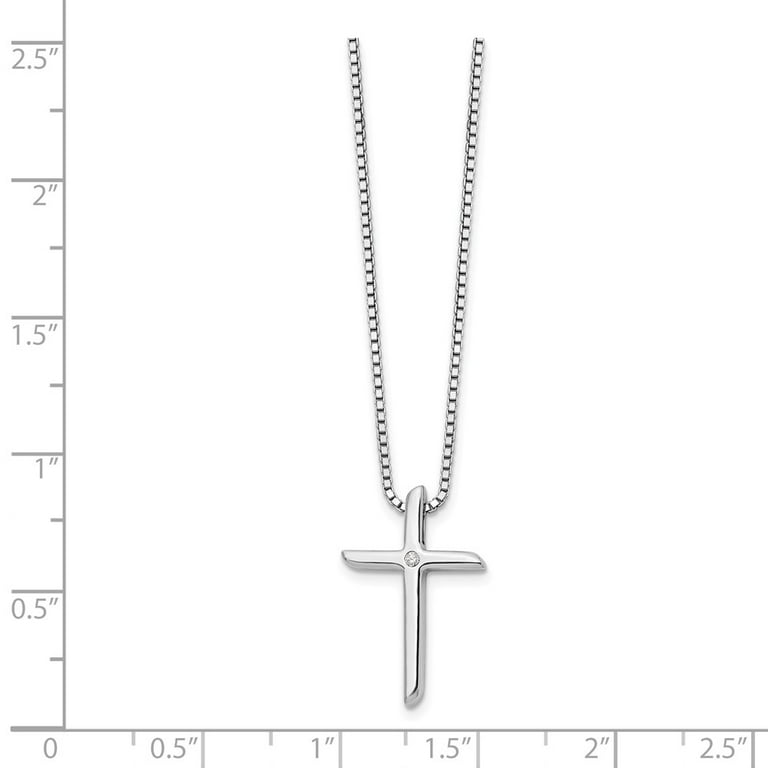 Sterling Silver White Ice .01ct. Diamond Cross 18 Sterling Silver White Ice .01ct. Diamond Cross 18