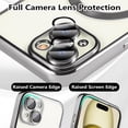 thumbnail image 3 of Magnetic Clear Case for iPhone 15 6.1'', Compatible with MagSafe, Built-in Camera Lens Protector, Luxury Plating Soft TPU Shockproof Slim Thin Transparent Back Cover for iPhone 15 - Silver, 3 of 13
