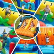 KloKick Kids Inflatable Playhouse – Backyard Obstacle Course with Water Slide & Safety Features