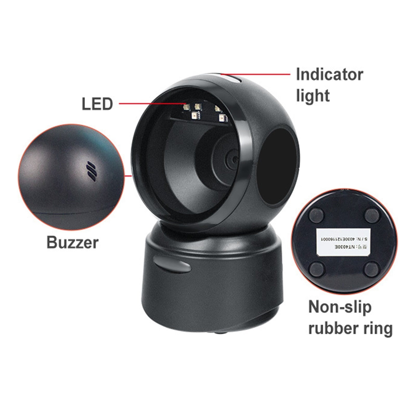 2D Barcode Scanner Image Platform Desktop Scanner 1D 2D QR Code Reader USB Omnidirectional High-speed Precision Durable Scanner ,Easy to Operate