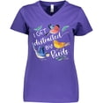thumbnail image 3 of Inktastic I Get Distracted by Birds Women's V-Neck T-Shirt, 3 of 5