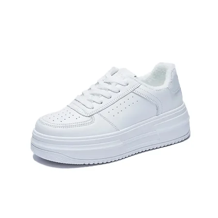 

Warm Plush Inner Thick Sole Skate Shoes Lightweight Lace-up High Impact Sports Sneakers Women‘s Footwear
