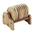 thumbnail image 1 of Ensemble de 8 sous-Verres en Bambou pour Décoration de Cuisine avec Support, 1 of 9