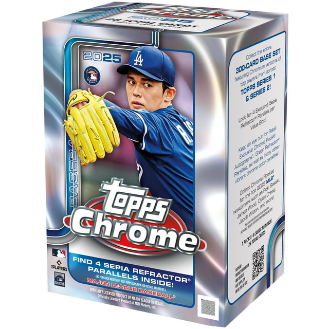 Caja de valor cromada para tarjetas de béisbol Topps 2025, sellada de fábrica