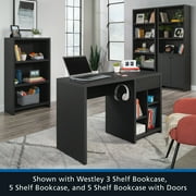 Mainstays Westley Adjustable Shelf Desk with Gaming Headphone Hook and Cable Management, Black Finish