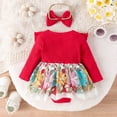 thumbnail image 2 of Gibobby Mamelucos para bebe niña con estampado floral de manga larga para niños y niñas, ropa para niños recién nacidos(Rojo, 3-6 Meses), 2 of 5