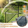 thumbnail image 5 of UBesGoo 3 or 4 Steps Handrail for Outdoors& Indoors, Matte Black, Galvanized Iron Handrail, 600lbs Weight Capacity, 5 of 13