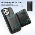 thumbnail image 2 of ELEHOLD for iPhone 14 Pro Case , Compatible Mag safe Accessory Luxury 2 in 1 Detachable PU Leather Flip Kickstand Credit Slots Wallet Shockproof Case for iPhone 14 Pro,Black, 2 of 9