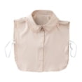 thumbnail image 2 of Helii Women's Lace Peter Pan Collar, Detachable Satin Fake Collar, Ruffled Stand False Collar, Adjustable Dickey Collar for Sweater Blouse Dress Layering Khaki,One Size, 2 of 3