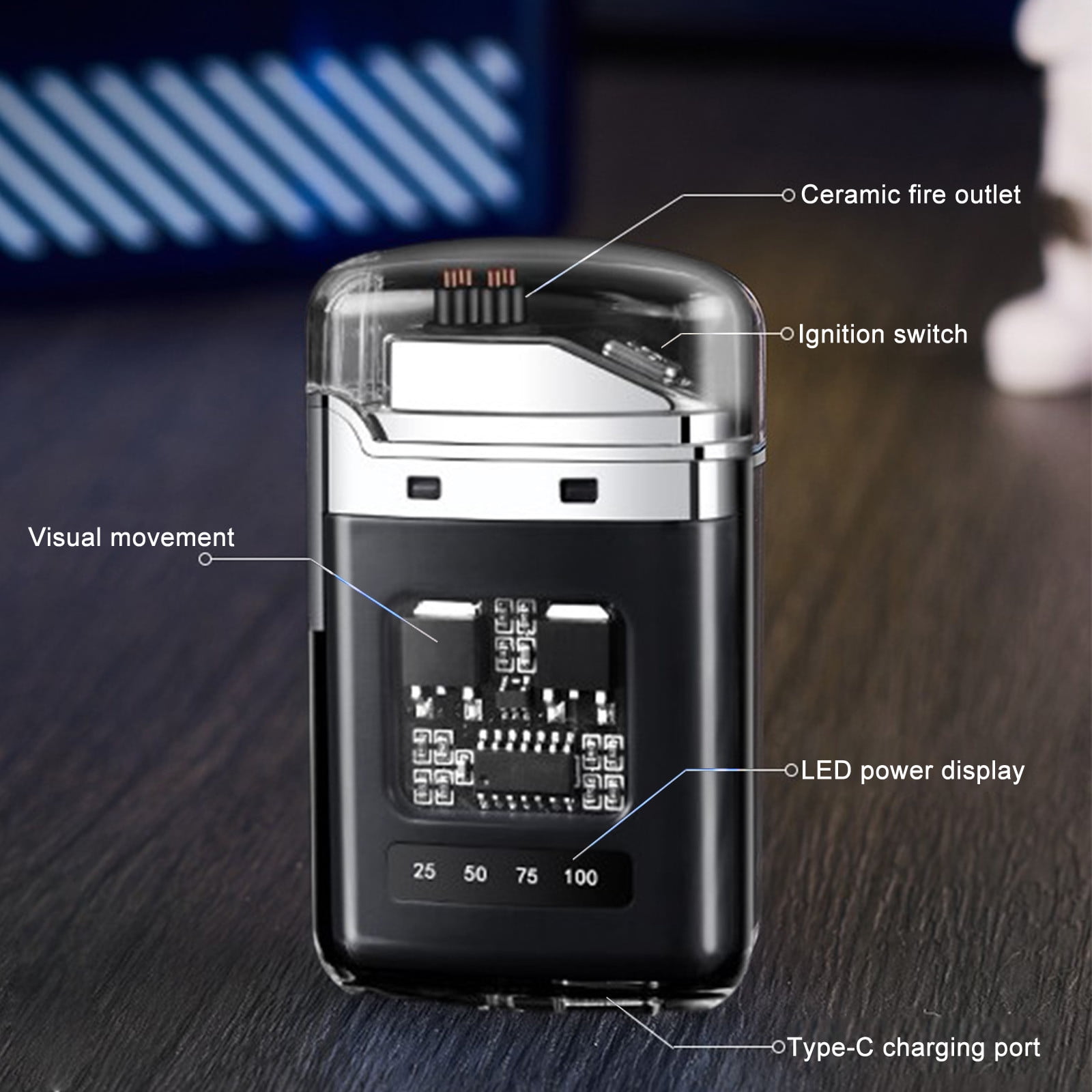 3 Set of Electronic Rechargeable Lighter, Lighter, Type-C Rechargeable Lighter Outdoor Windproof Lighter