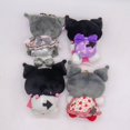 thumbnail image 2 of LLavero de peluche Kawali Sanrio Kuromi, colgante de melodía, Cinnamorol muñeca de peluche suave, coches para niñas, decoración del hogar, gatito, juguetes Kawaii6 Fivean Toy model, 2 of 2