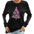 thumbnail image 2 of Craaazy Shirts for Women Breast Cancer Awareness Tops for Women Long Sleeve Crewneck Pink Ribbon Print Shirts Gifts For Women, 2 of 4