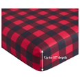 thumbnail image 5 of Ultra Soft Silky Deep Pocket Rich Printed Bedding Rayon from Bamboo All Season 6 Pieces Sheet Set with 4 Pillowcases, Red Black Plaid Pattern Double/Full Size, 5 of 8