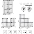 thumbnail image 3 of 8-Cube Wire Storage Organizer | 24.8"L x12.4"W x48.4"H Modular DIY Metal Grid Shelving for Living Room Office Closet, 3 of 6