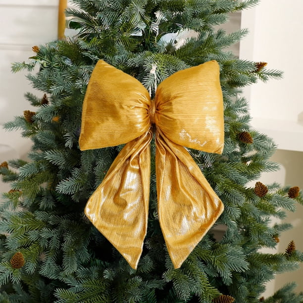 Puntoco Adornos navideños con lazos de seda grandes, multicolores y rojos, para ventanas de centros comerciales, adornos para árboles de Navidad