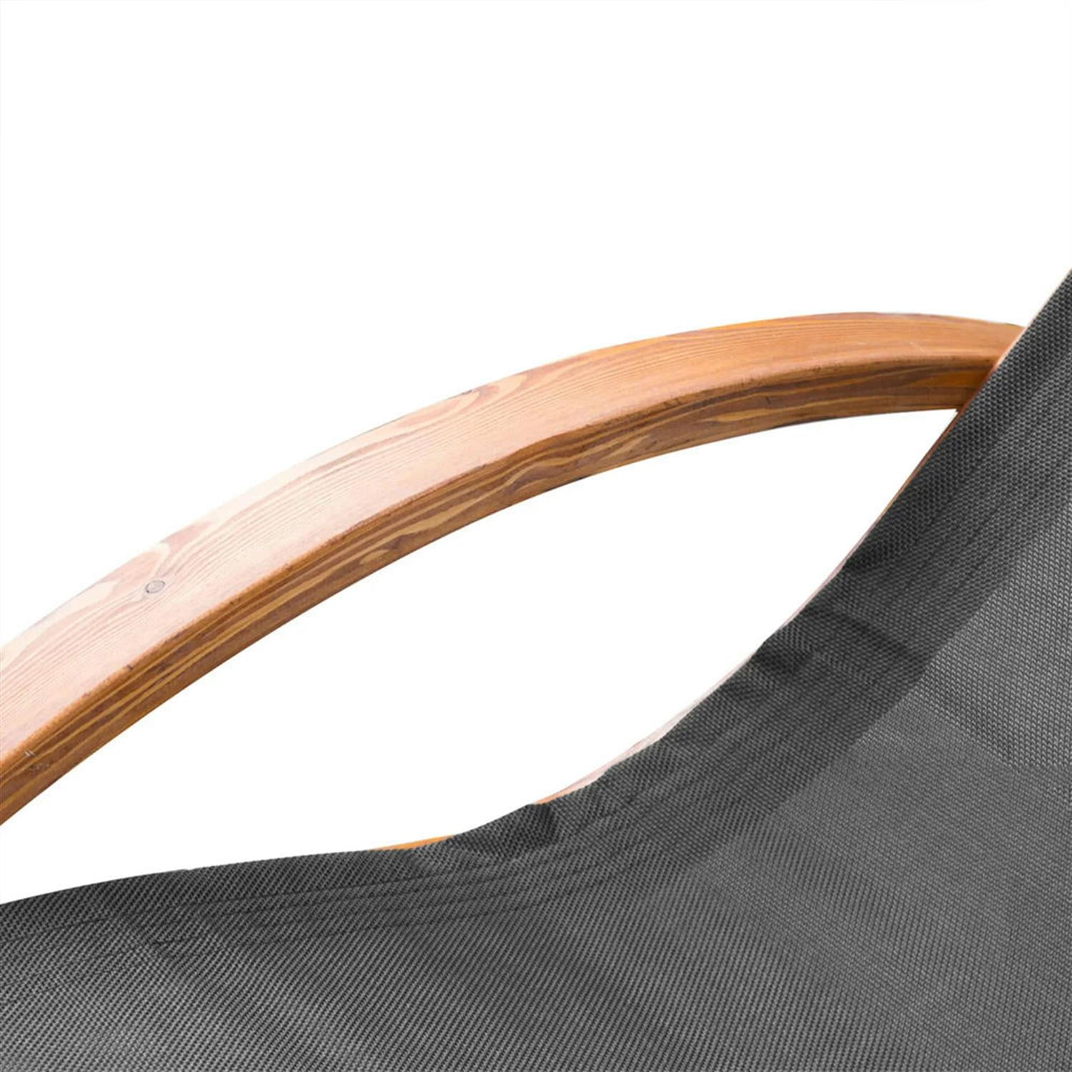 Demi Bonn Outdoor Chaise Lounge with Pillow, Armrests, Breathable Mesh, Comfort Curved Design for Patio Deck Poolside, Black