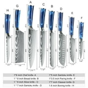 Kitchen Knife Set,DFITO 8 Pcs Professional Chef Kitchen Knife Set, Stainless Steel Cooking Knife Set, Blue