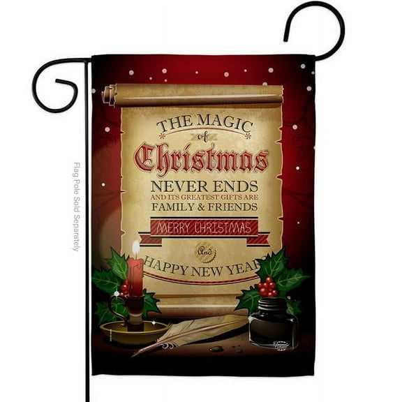 Ornament Collection  13 x 18.5 in. Magic Christmas Garden Flag with Winter Double-Sided Decorative Vertical Flags House Decoration Banner Yard Gift