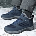 thumbnail image 2 of Akiihool Winter Snow Boots for Men Mens Snow Boots Winter Shoes Slip On Ankle Booties Work Casual Outdoor Boots Anti Slip Hiking Shoes (Dark Blue,9), 2 of 5