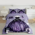 thumbnail image 2 of Feelyou Fashion Dress Bedding Comforter Set for Girls, Romantic Purple Flower Twin Comforter Sets, Princess Style Reversible Bedding Set, Luxury Bedroom Decor, 2-Piece, 2 of 8