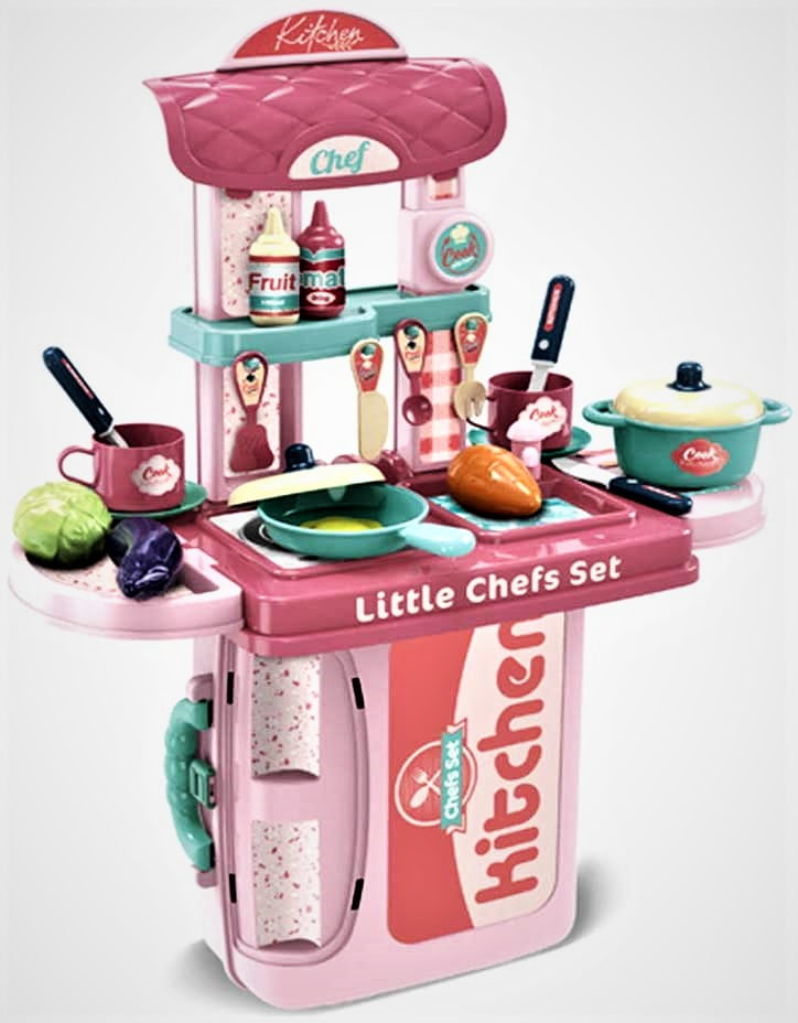 Kitchen Kids Play Set Pretend Baker Toy Cooking Playset Girls Food Accessories T