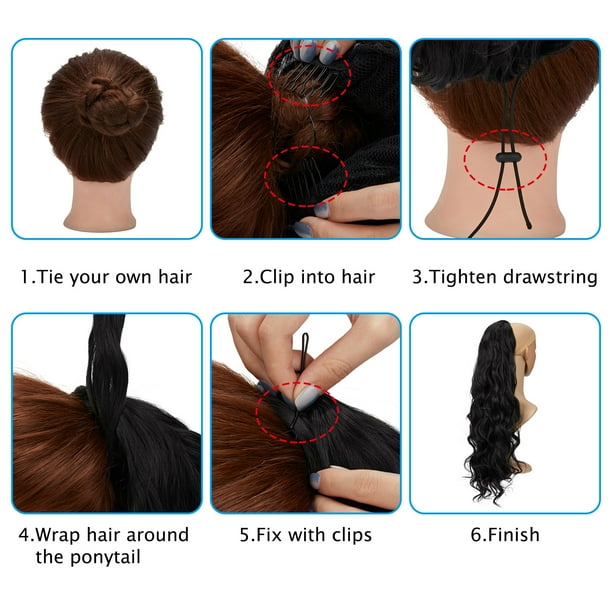 Wave Ponytail Extension Clip in - 24 Inch Long Wavy Curly  display picture 1
