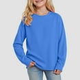 thumbnail image 2 of Dmsael Long Sleeve Tshirt Girls Long Sleeve Shirts Cotton T-Shirts Long-Sleeve Tagless Layering Tees for Youth Teen Girls Blue,1-2 Years, 2 of 2