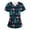 CA01_Dark Green 3, variant on Resicozy Womens Christmas Scrub Tops Oversized Short Sleeve V Neck Xmas Print Nursing Uniform with Pocket Dark Green 2 M