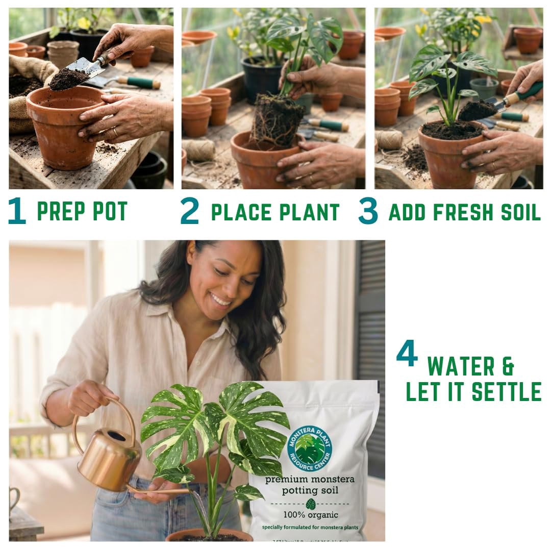 Premium Monstera Potting Soil  Quick Draining, Nutrient Rich Living Aroid Soil for Fast Growth & Healthy Root Aeration  Organic Aged Bark, Coco Coir, Perlite, Worm Castings Large Bag