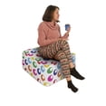 thumbnail image 2 of Colorful Rectangle Pouf, Playing Pool Disc Shaped Circular Balls Stripes Game Geometric Hobby Graphic Art, Foot Stool for Living Room Office Ottoman with Cover, 25", Multicolor, by Ambesonne, 2 of 4