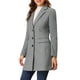 thumbnail image 4 of Abrigo de mujer INSPIRE CHIC de color sólido con solapa muesca y un solo botón, abrigo de invierno, gris claro, 2XL, 4 of 6