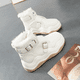 thumbnail image 3 of Zapatos de mujer de caña alta, forro polar de invierno, zapatos cálidos acolchados de algodón, botas Martin de moda populares que aumentan la altura, zapatos de moda, 3 of 6