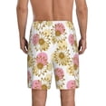 thumbnail image 3 of Kdxio Sunflowers Print Mens Sleep Shorts Bottoms Soft Comfy Pajama Wear Pants with Drawstring Pockets, 3 of 7